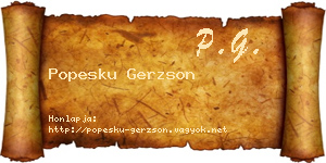 Popesku Gerzson névjegykártya